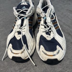 adidas adiprene men’s low top lace up sneakers white/navy rubber outsole 2003