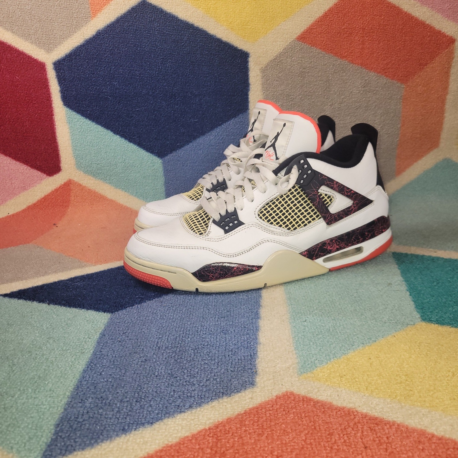 air jordan 4 retro flight nostalgia white bright crimson 308497 116 mens 12 air jordan 4 retro flight nostalgia white bright crimson 308497 116 mens 12
