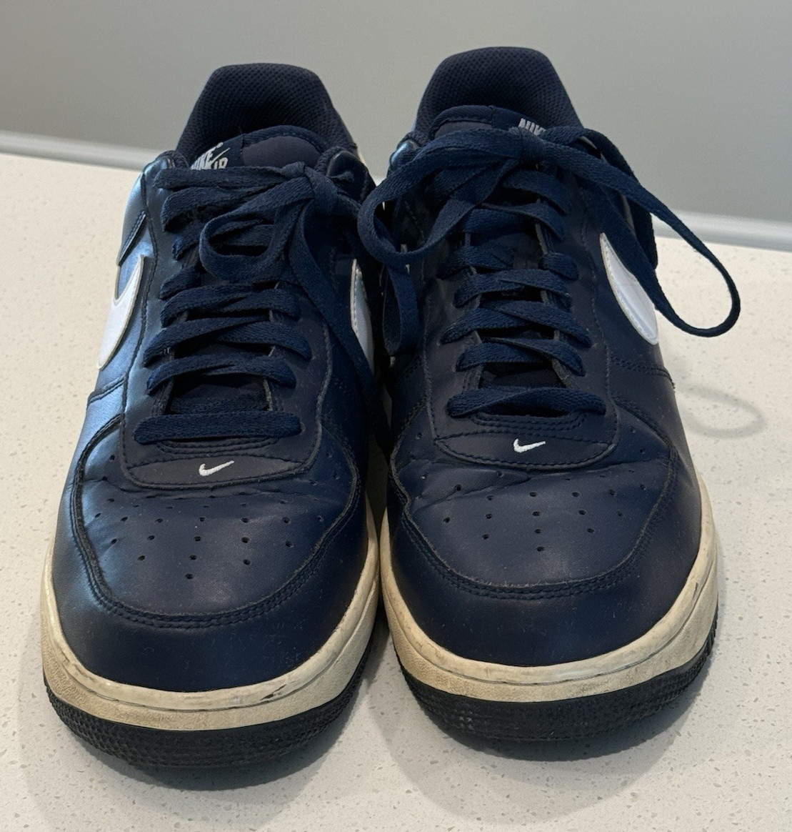 men's nike air force 1 low midnight navy white sneakers shoes 488298 436 size 12 men's nike air force 1 low midnight navy white sneakers shoes 488298 436 size 12
