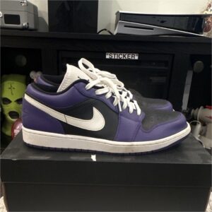 jordan air jordan 1 low court purple black white 553558 501