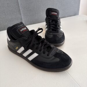adidas shoes mens size 11 samba classic black white dark gum comfort sneaker