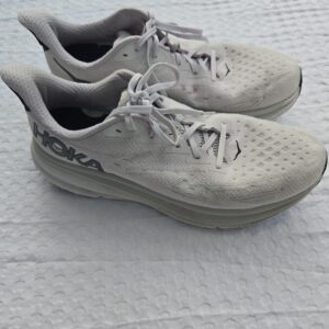 hoka one oneclifton 9 white nimbus cloud running mens shoes size 12.5d