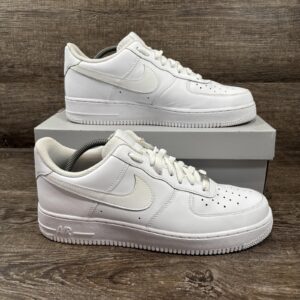 nike air force 1 '07 shoes men's 10.5 triple white leather low top cw2288 111