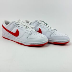 nike dunk low white / picante red dv0831 103 sneakers low top mens size 12 nib