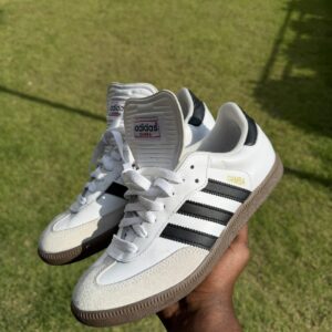 ads 59 /adidas samba shoes, white, size 6.5 us men 7.5 uswomen, used/without box