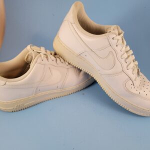 nike mens air force 1 low triple white leather basketball sneaker shoes sz 10