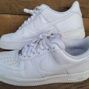 men's sz 11 nike air force 1 low white / white sneakers leather shoes 315122 111