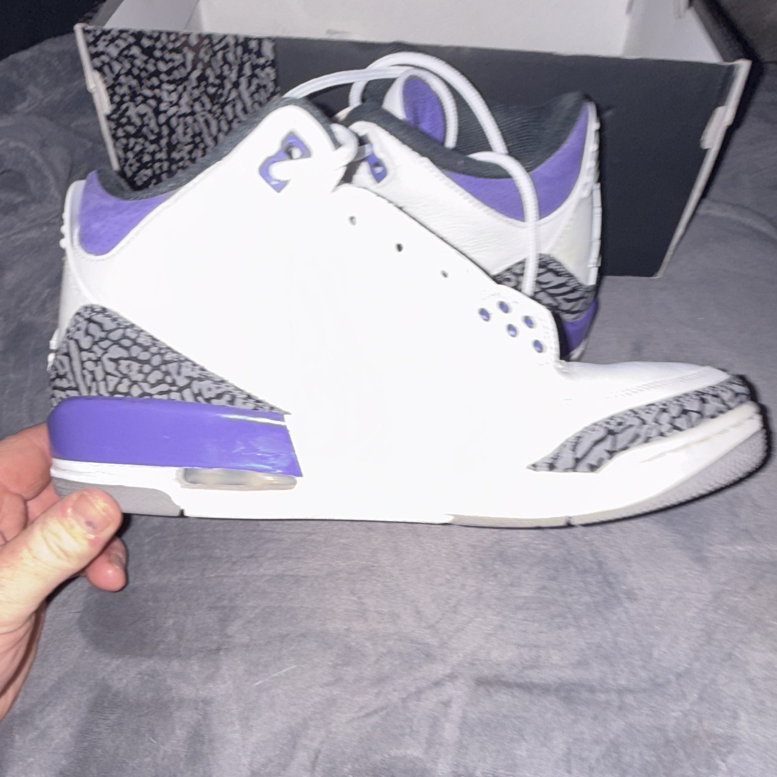 jordan air jordan 3 retro dark iris men’s white/purple/gray sneaker ct8532 105 jordan air jordan 3 retro dark iris men’s white/purple/gray sneaker ct8532 105