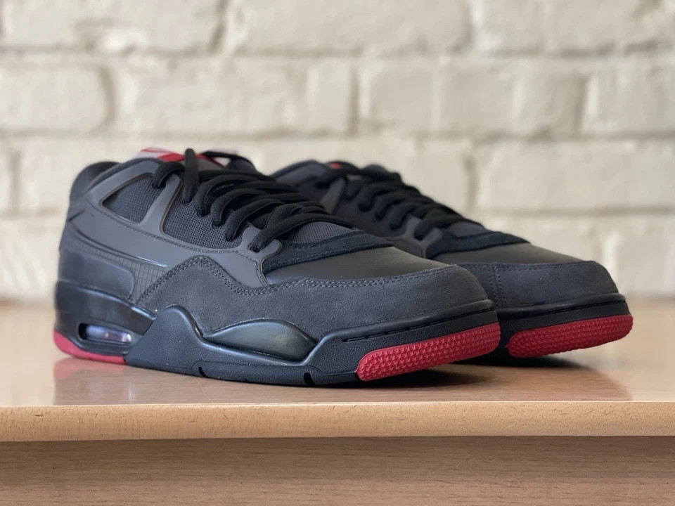 nike air jordan 4 rm retro black red low casual shoes fq7939 060 mens sz 10, 11 nike air jordan 4 rm retro black red low casual shoes fq7939 060 mens sz 10, 11