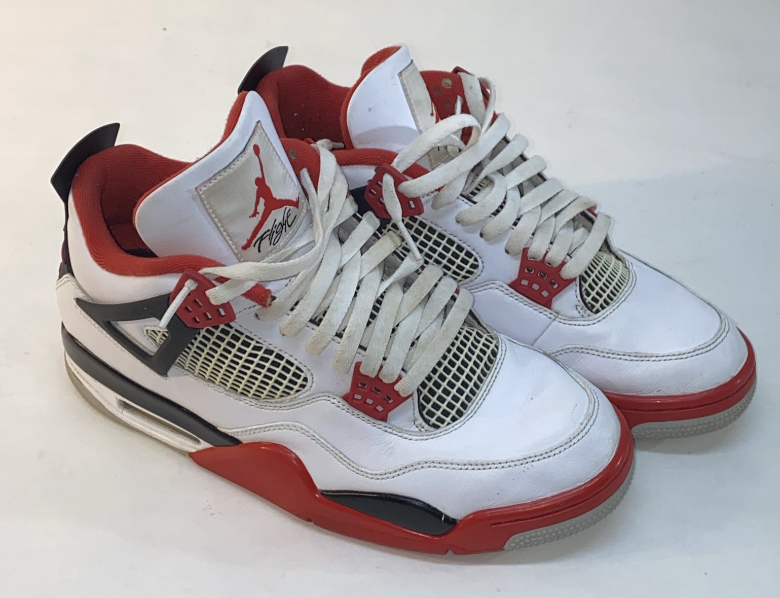 jordan air jordan 4 retro fire red white/black/tech grey dc7770 160 size 10.5 jordan air jordan 4 retro fire red white/black/tech grey dc7770 160 size 10.5