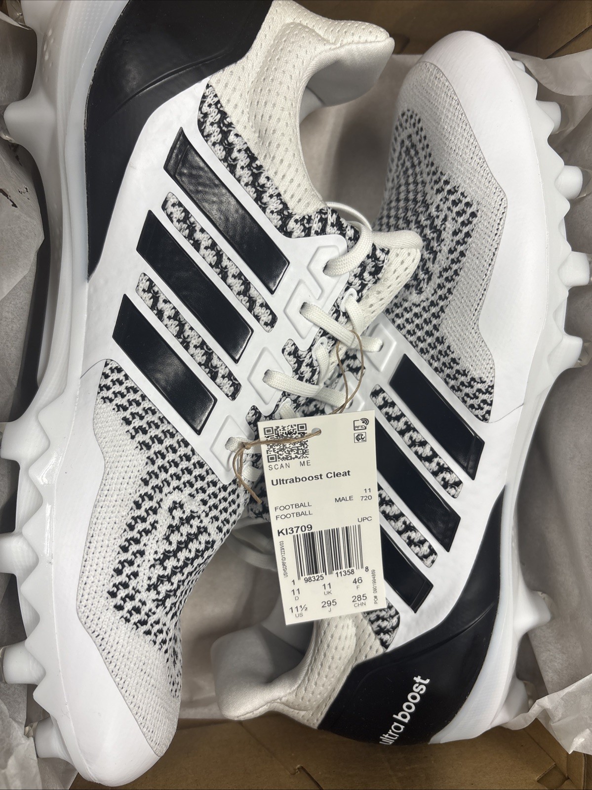 adidas men’s ultraboost cleat black and white size 11.5 adidas men’s ultraboost cleat black and white size 11.5
