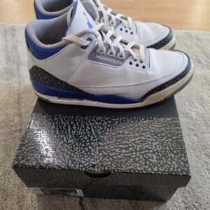 size 10.5 jordan 3 retro mid racer blue super clean