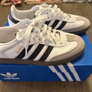 adidas samba men’s size 10.5 cloud white core black clear granite b75806