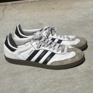 adidas men's samba classic white sneakers size 10 used good condition